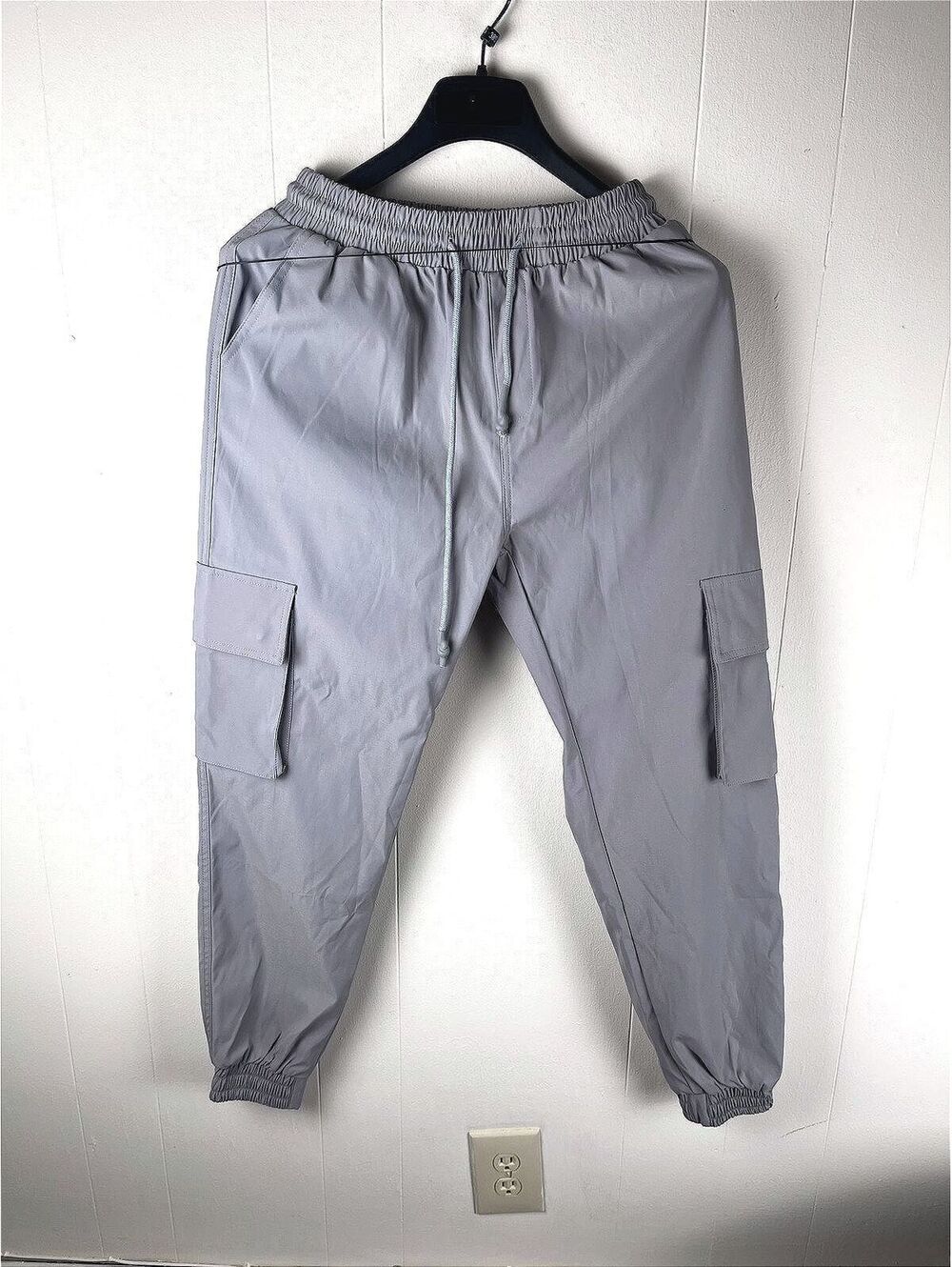 Sixth June NYLON Tech Cargo Jogger Pants Grey Men's Small